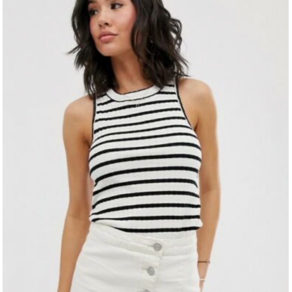 Free People key hole striped tank